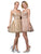 Dancing Queen - 3222 Embroidered V-neck A-line Cocktail Dress In Gold and Pink