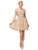 Dancing Queen - 3222 Embroidered V-neck A-line Cocktail Dress In Gold
