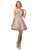 Dancing Queen - 3222 Embroidered V-neck A-line Cocktail Dress In Gold