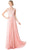 Cinderella Divine - Floral Applique with Illusion Bateau A-line-Dress