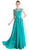 Cinderella Divine - Floral Applique with Illusion Bateau A-line-Dress