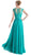 Floral Applique with Illusion Bateau A-line-Dress