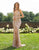 Primavera Couture - 3223 Strappy Plunging V Neck Gown with Slit In Nude