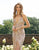 Primavera Couture - 3223 Strappy Plunging V Neck Gown with Slit In Nude