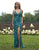 Primavera Couture - 3223 Strappy Plunging V Neck Gown with Slit In Blue and Green