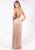 Primavera Couture - 3225 Fully Sequined Plunging V Neck Gown In Pink