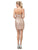 Dancing Queen - 3225 Embellished Plunging V-neck Fitted Dress In Pink