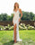 Primavera Couture - Sequined Plunging V-neck Sheath Dress 3226 In White