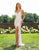 Primavera Couture - 3226 Sequined Plunging V-neck Sheath Dress In White