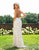 Primavera Couture - 3226 Sequined Plunging V-neck Sheath Dress In White