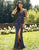 Primavera Couture - 3226 Sequined Plunging V-neck Sheath Dress In Blue