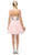 Dancing Queen - 3226 Embellished Plunging V-Neck A-Line Dress In Pink