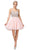 Dancing Queen - 3226 Embellished Plunging V-Neck A-Line Dress In Pink