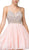 Dancing Queen - 3226 Embellished Plunging V-Neck A-Line Dress In Pink