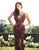 Primavera Couture - 3229 Floral Beaded High Slit Long Gown In Red