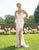 Primavera Couture - 3229 Floral Beaded High Slit Long Gown In White