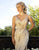 Primavera Couture - 3230 Embellished Deep V-neck Sheath Dress In Neutral
