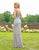 Primavera Couture - 3230 Embellished Deep V-neck Sheath Dress In Gray