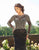 Primavera Couture - 3231 Embellished Long Sleeve Bateau Sheath Dress In Black