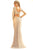 Primavera Couture - 3231 Embellished Long Sleeve Bateau Sheath Dress In Neutral