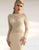 Primavera Couture - 3231 Embellished Long Sleeve Bateau Sheath Dress In Neutral