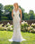Primavera Couture - Intricately Bedazzled Plunging Sheath Dress 3232  In White and Silver