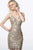 Jovani - 3233 Sequined Plunging V-neck Sheath Dress In Gold