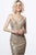 Jovani - 3233 Sequined Plunging V-neck Sheath Dress In Gold