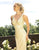 Primavera Couture - Embellished Plunging V-neck Fitted Dress 3234 In Neutral