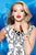 Shail K - Boat Neck Beaded Sequin Short Silk Party Dress 3234 In White and Black