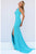 Sherri Hill - 32340 Sexy Winter Formal Jersey High Slit Dress In Blue