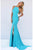 Sherri Hill - 32340 Sexy Winter Formal Jersey High Slit Dress In Blue