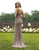 Primavera Couture - 3234 Embellished Plunging V-neck Fitted Dress In Neutral and Gold