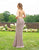 Primavera Couture - 3235 Lattice Beaded High Slit Gown In Nude