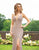 Primavera Couture - 3235 Lattice Beaded High Slit Gown In Nude