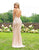 Primavera Couture - 3236 Embellished Plunging V-neck Sheath Dress In Pink and Gold