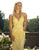Primavera Couture - 3236 Embellished Plunging V-neck Sheath Dress In Yellow
