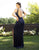 Primavera Couture - 3237 Embellished Plunging V-neck Trumpet Dress In Blue