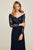 Tadashi Shoji - Sequin Embellished Off-Shoulder Dress In Blue