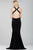 32383 Criss-Cross Open Back Fitted Jersey Dress