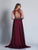 Dave & Johnny - 3238 Embellished Illusion Jewel A-line Dress in Red