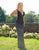 Primavera Couture - 3239 Two Tone Sequined Deep V-neck Sheath Dress In Black and Silver
