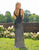 Primavera Couture - 3239 Two Tone Sequined Deep V-neck Sheath Dress In Black and Silver