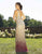 Primavera Couture - 3239 Two Tone Sequined Deep V-neck Sheath Dress In Neutral and Pink