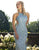 Primavera Couture - 3241 Sequined Halter Sheath Dress With Slit In Blue