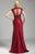 Lara Dresses - Cap Sleeves Beaded Lace Sweetheart Gown 32419 in Red