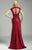 Lara Dresses - Cap Sleeves Beaded Lace Sweetheart Gown 32419 in Red