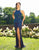Primavera Couture - 3242 Bedazzled Halter Neck Sheath Dress In Blue