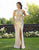 Primavera Couture - 3242 Bedazzled Halter Neck Sheath Dress In Neutral