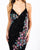 Primavera Couture - 3243 Vibrant Contrast Floral Beaded Gown In Black and Multi-Color